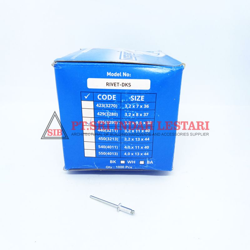 RIVET DEKKSON 3295 (435) 3.2X9.5MM SILVER 2