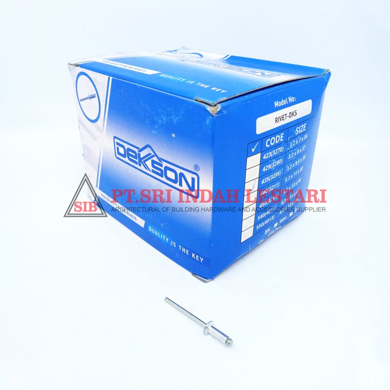RIVET DEKKSON 3295 (435) 3.2X9.5MM SILVER 3
