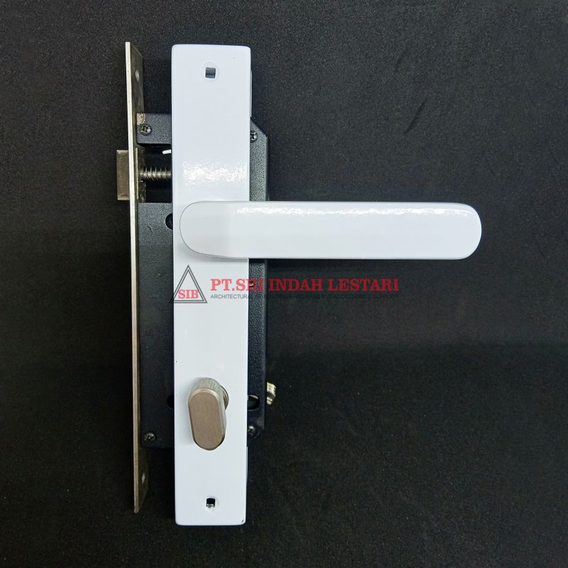 LEVER HANDLE PLATE TC WHITE+TT+LOCK CASE 40 X 85MM 2