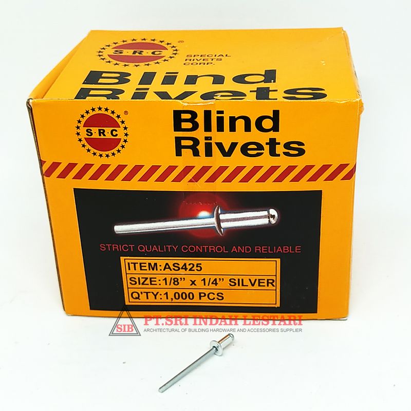 BLIND RIVET 1/8 X 2/8 NA S.R.C (1000PCS) 2