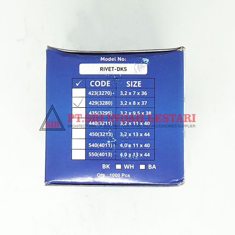 RIVET DEKKSON 3280 (429) 3.2X8MM SILVER 2