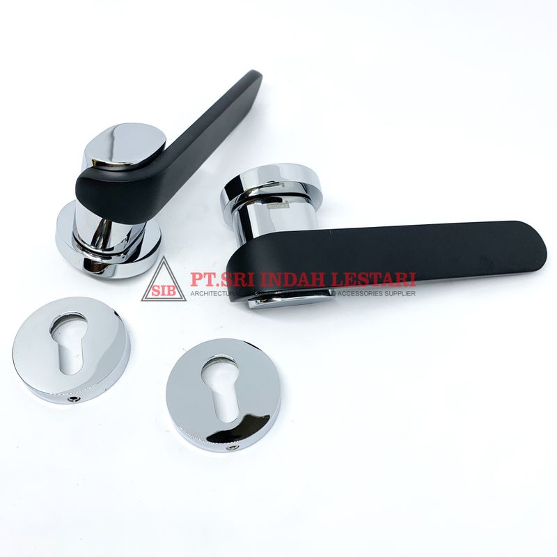 LEVER HANDLE ROSES DKS 631120 MATT BLACK+CP 2