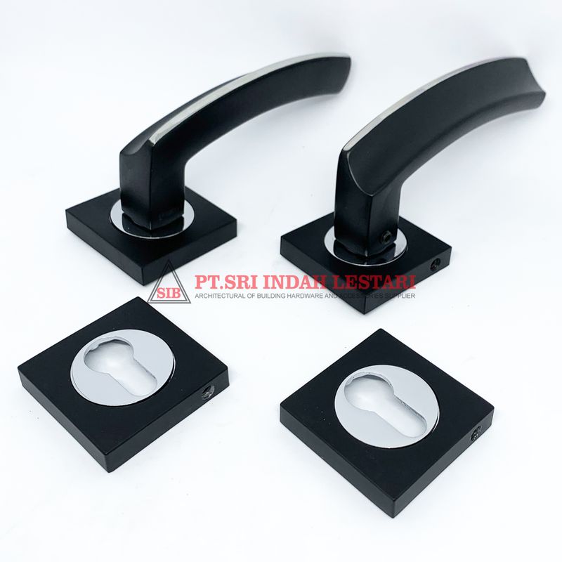 LEVER HANDLE ROSES DKS 5560 MATT BLACK+CP 2