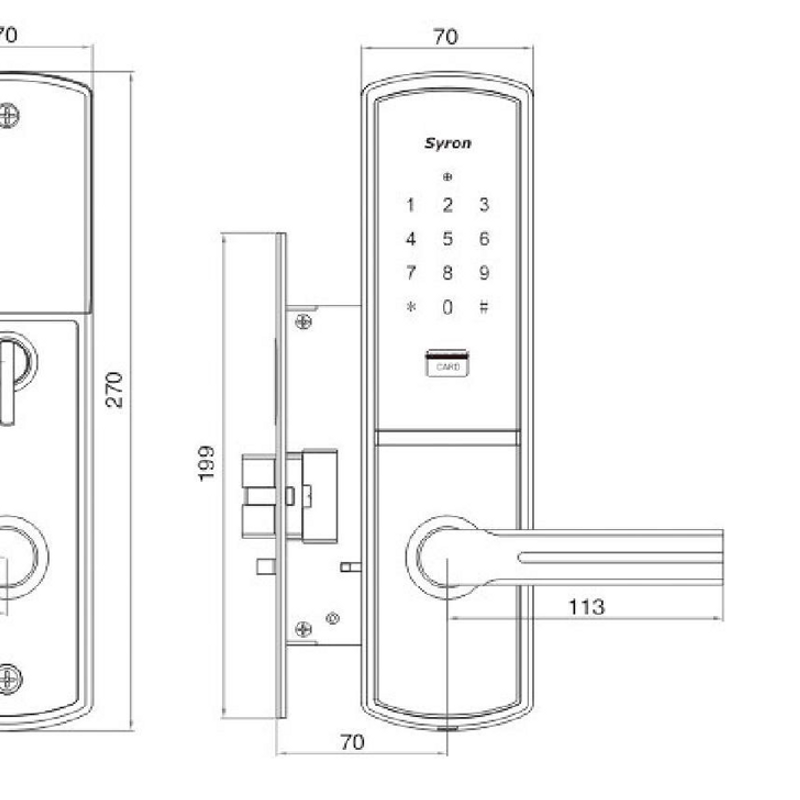 SYRON HOUSEHOLD LOCK SY73-PVD GOLD R/H 2