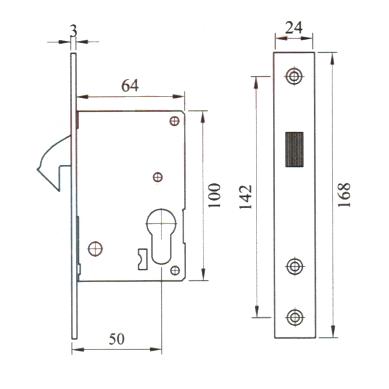 MORTISE LOCK DEKKSON MTS SLD DL85100 SSS 3