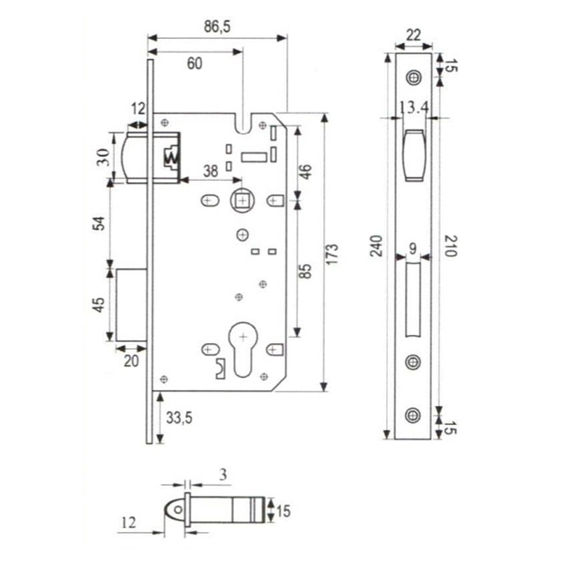 MORTISE LOCK DEKKSON MTS RL DL8685 SSS 4