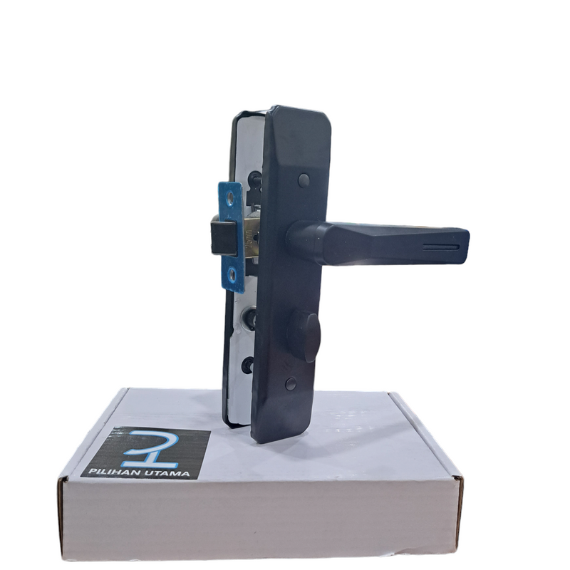 LEVER HANDLE PLATE TC BLACK W/O KEY 25X75MM (75 HOLLOW-W/O KEY-25MM CYLINDER) 2