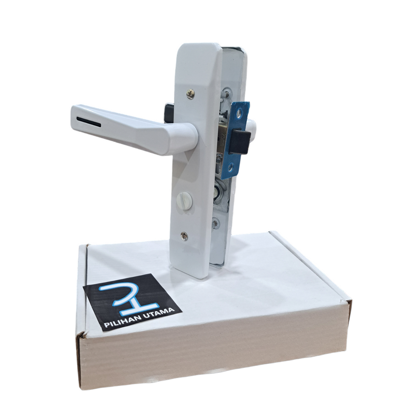 LEVER HANDLE PLATE TC WHITE W/O KEY 25X75MM (75 HOLLOW-W/O KEY-25MM CYLINDER) 2