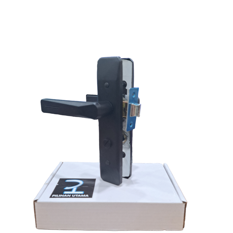 LEVER HANDLE PLATE TC BLACK W/O KEY 30X75MM (75 HOLLOW-W/O KEY-30MM CYLINDER) 2