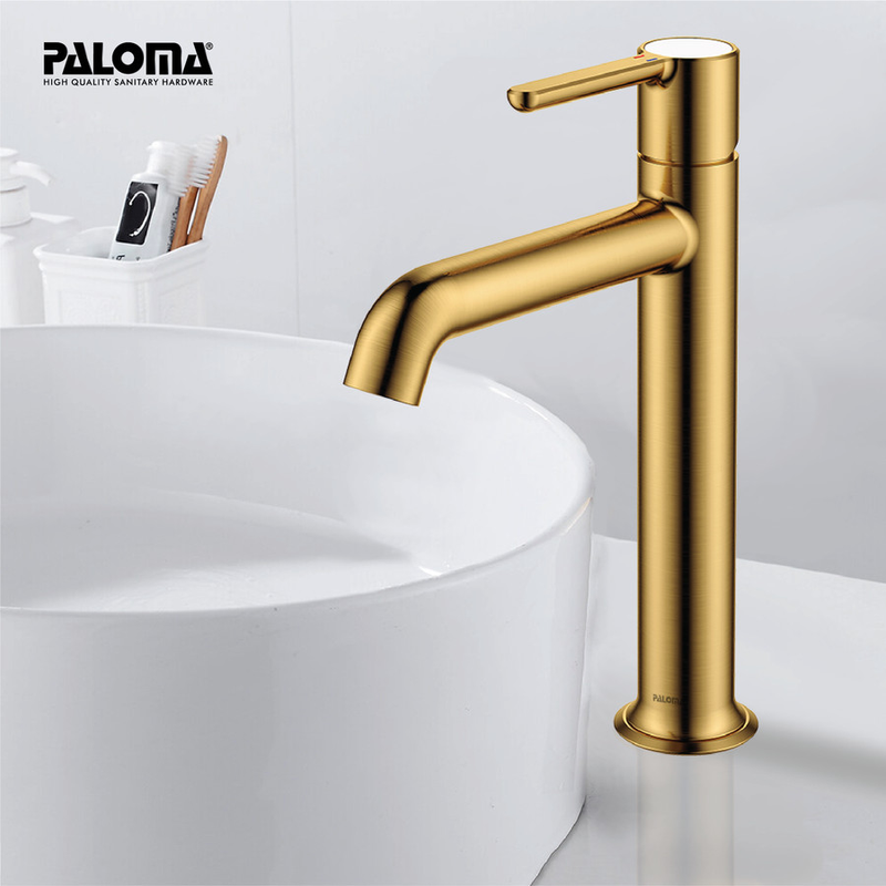 ALEENA SINGLE LEVER MONOBLOC BASIN MIXER 7832 SATIN GOLD 2
