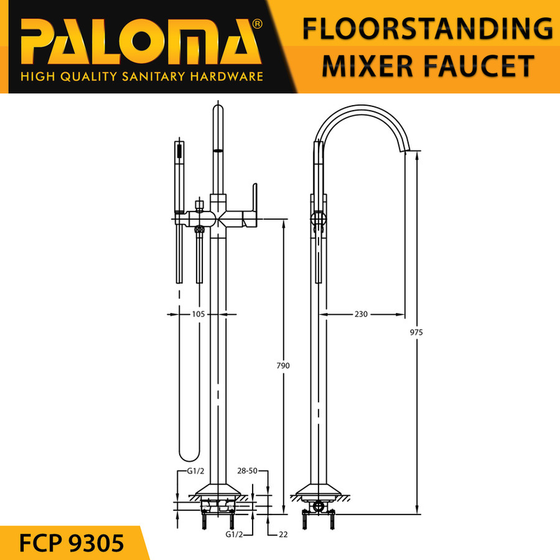 ALEENA SINGLE LEVER BATH /SHOWER MIXER FLOOR-MOUNTED 9305 MATTE BLACK 3