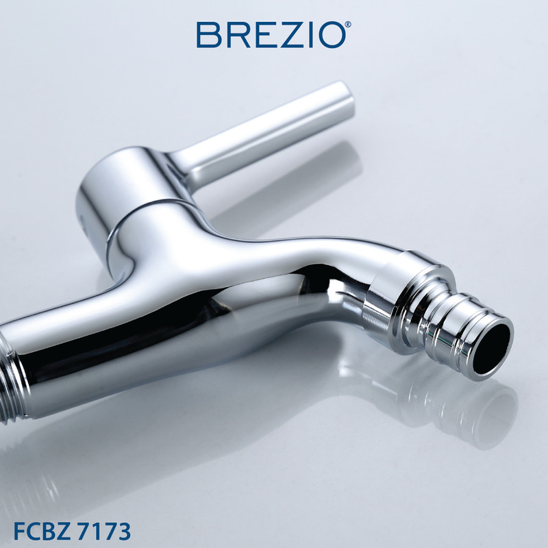 VITTORIO 1/2" SHORT WALL TAP WITH HOSE COUPLING AND SCREW COLLAR 7173 CHROME 2