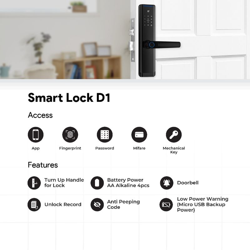 DEON SMART LOCK D01 BLACK 3