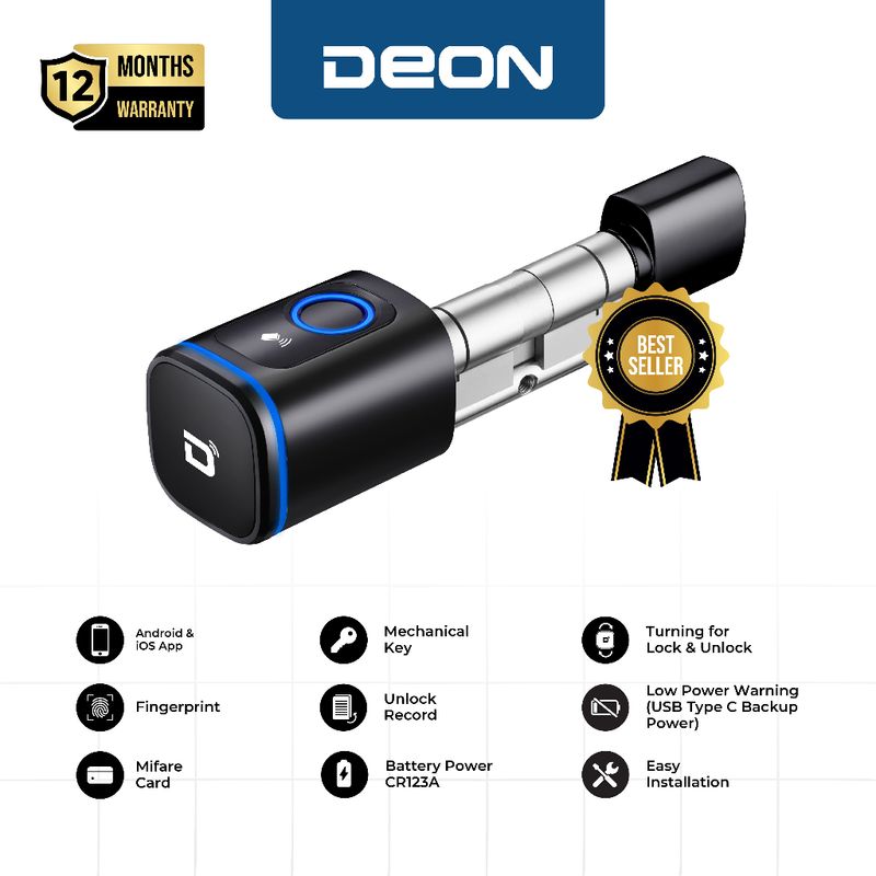 DEON SMART LOCK D02 70MM BLACK 2