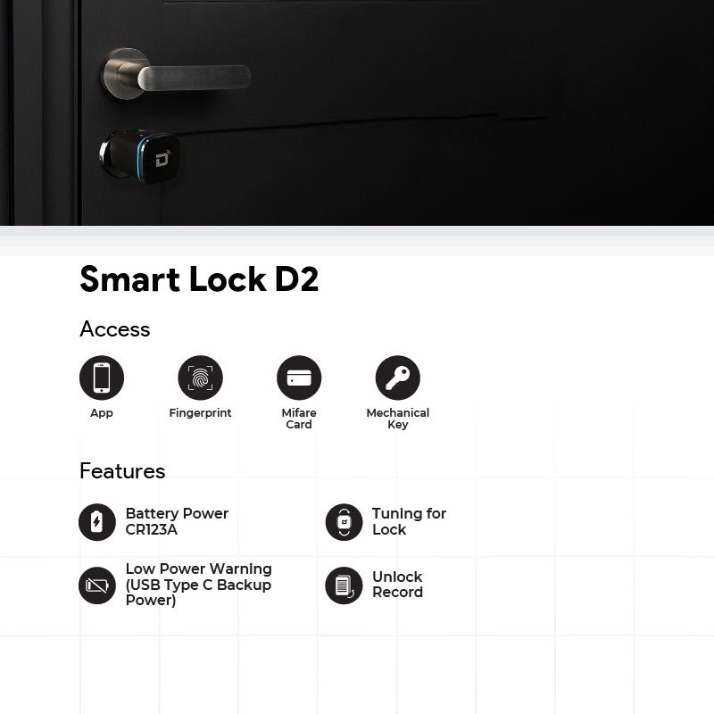 DEON SMART LOCK D02 70MM BLACK 6