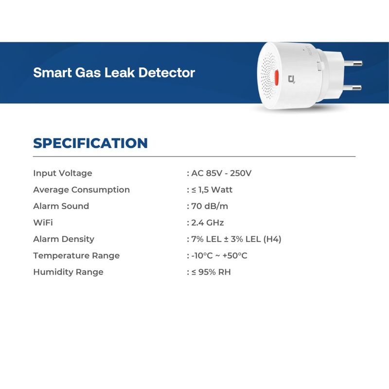 DEON SMART GAS LEAK SENSOR WHITE 3