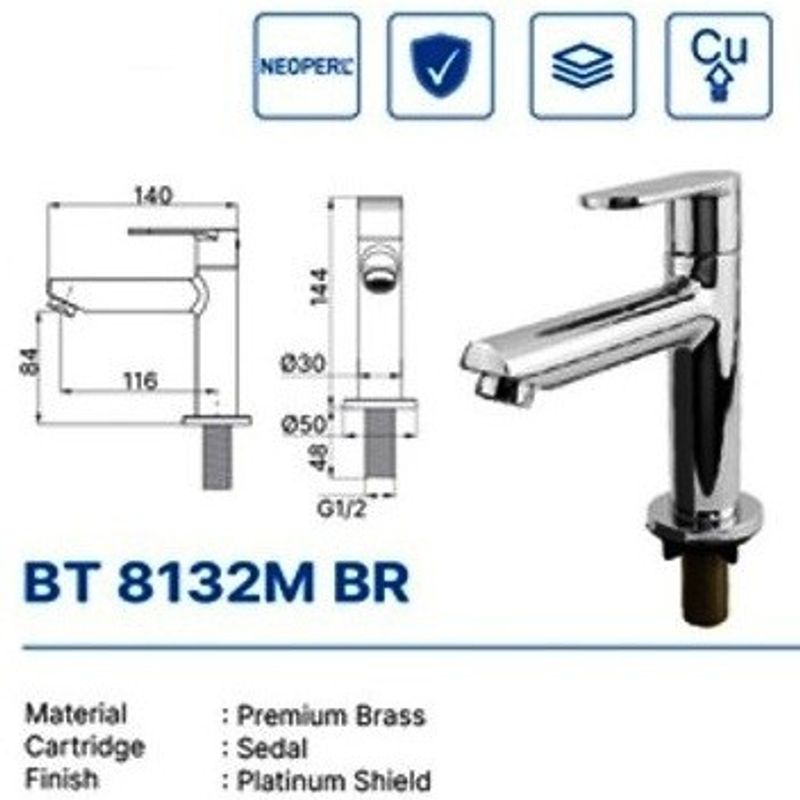 BASIN TAP DEKKSON BT 8132M BR  CP 3
