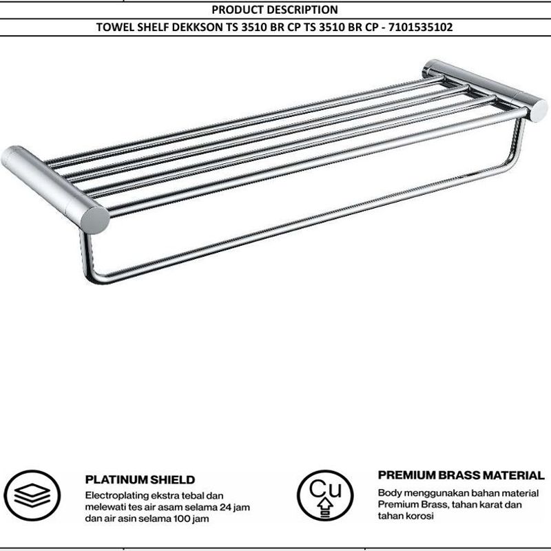 TOWEL SHELF DEKKSON TS 3510 BR  CP 2