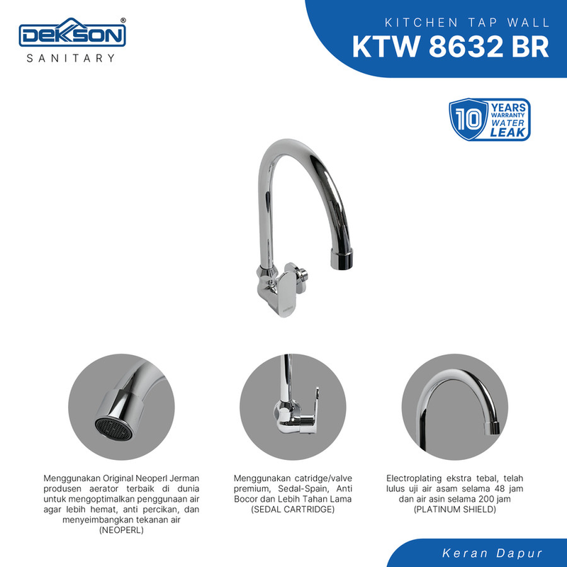 KITCHEN TAP WALL DEKKSON KTW 8632 BR  CP 2