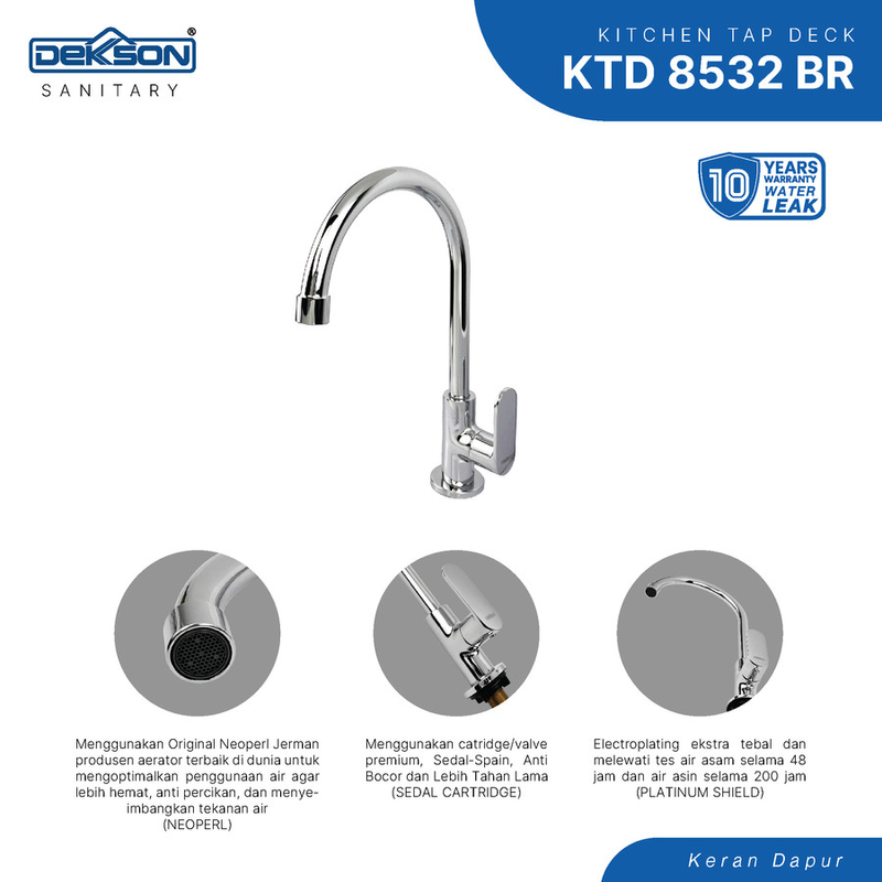 KITCHEN TAP DECK DEKKSON KTD 8532 BR  CP 2
