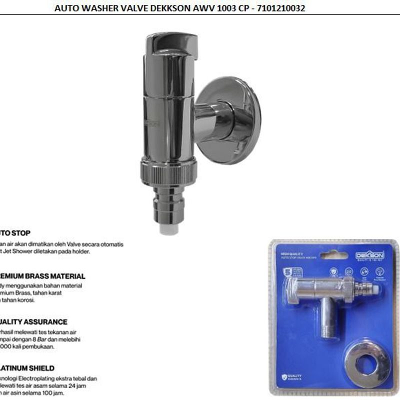 AUTO WASHER VALVE DEKKSON AWV 1003 CP 2