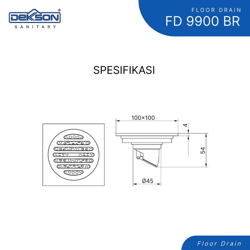 FLOOR DRAIN DEKKSON FD 9900 BR  CP 3