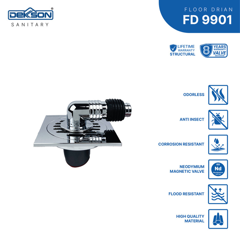FLOOR DRAIN DEKKSON FD 9901 BR  GUN GREY 4