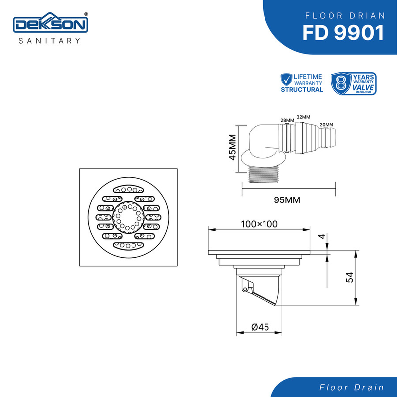 FLOOR DRAIN DEKKSON FD 9901 BR  MB 5