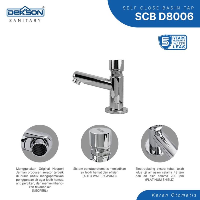 SELF CLOSING BASIN TAP DEKKSON SCB D8006  CP 2