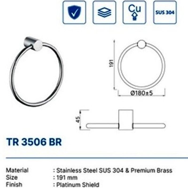 TOWEL RING DEKKSON TR 3506 BR  CP 2
