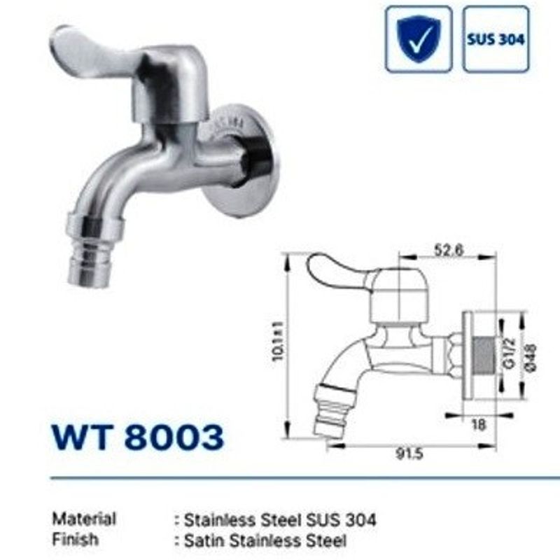 WALL TAP SUS 304 DEKKSON WT 8003  SSS 2