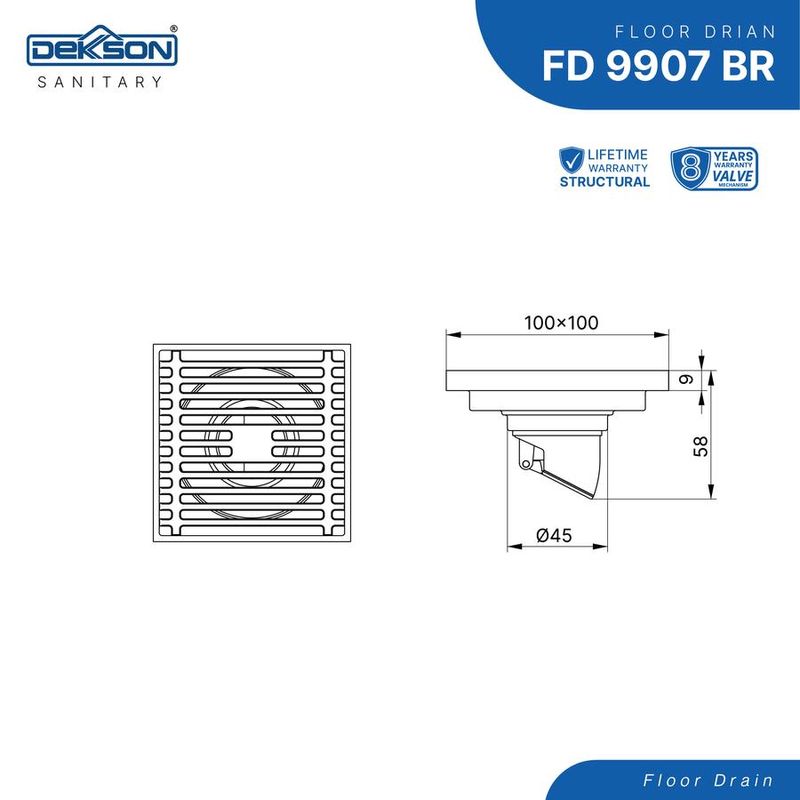 FLOOR DRAIN DEKKSON FD 9907 BR  MB 5