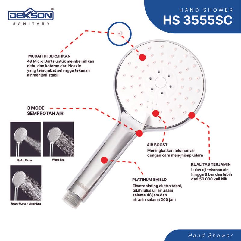 HAND SHOWER DEKKSON HS 3555SC  MB 4