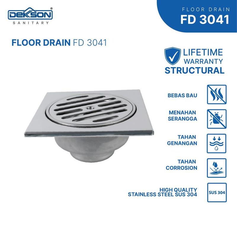 FLOOR DRAIN SUS 304 DEKKSON FD 3041 PSS 2