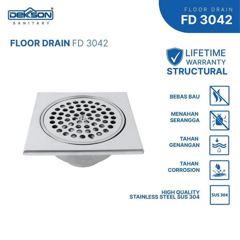 FLOOR DRAIN SUS 304 DEKKSON FD 3042 PSS 2