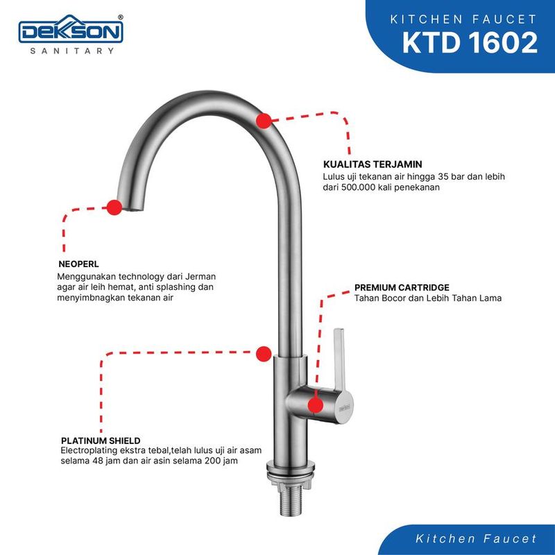 KITCHEN TAP DECK DEKKSON KTD 1602 MWH 7