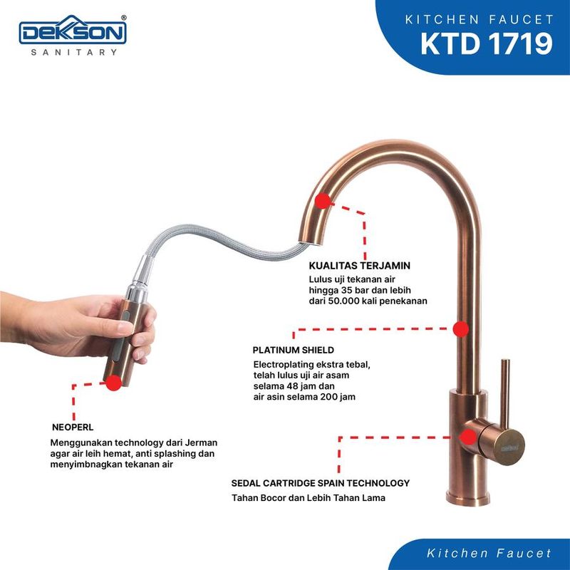 KITCHEN TAP DECK DEKKSON KTD 1719 BLACK PEARL 3