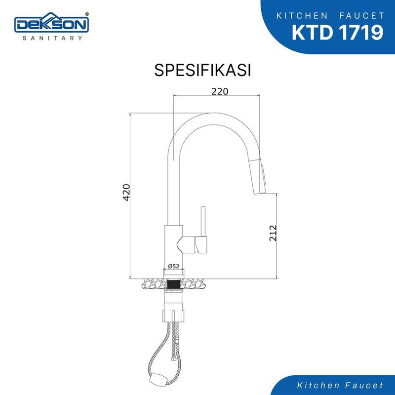 KITCHEN TAP DECK DEKKSON KTD 1719 GM 5