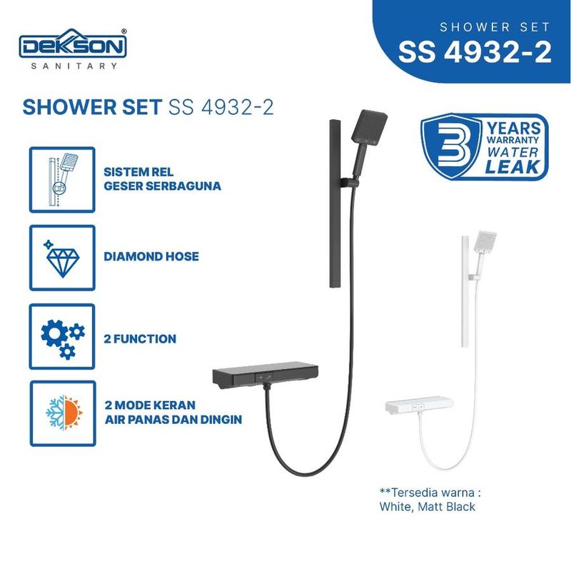 SHOWER SET 2 FUNCTION + SLIDING RAIL DEKKSON SS 4932-2 WH 2