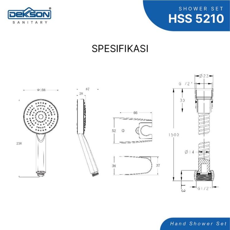 HAND SHOWER SET DEKKSON HSS 5210 CP 3
