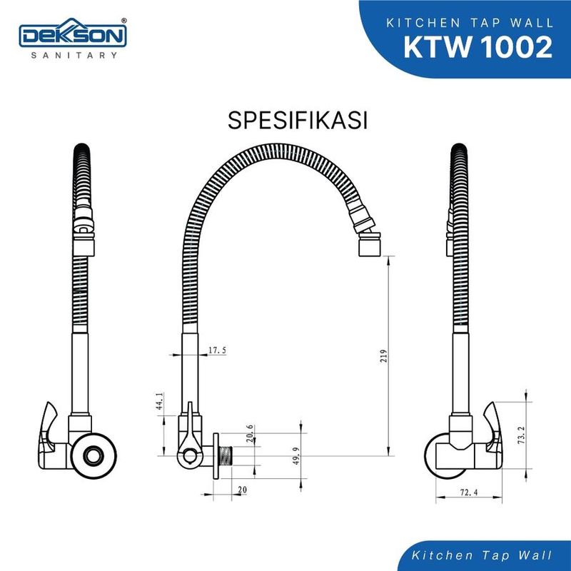 KITCHEN TAP WALL DEKKSON KTW 1002 MB 3