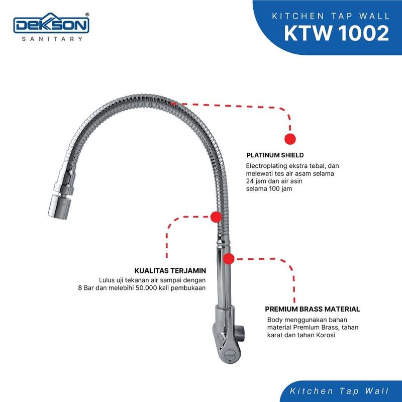 KITCHEN TAP WALL DEKKSON KTW 1002 GM 2