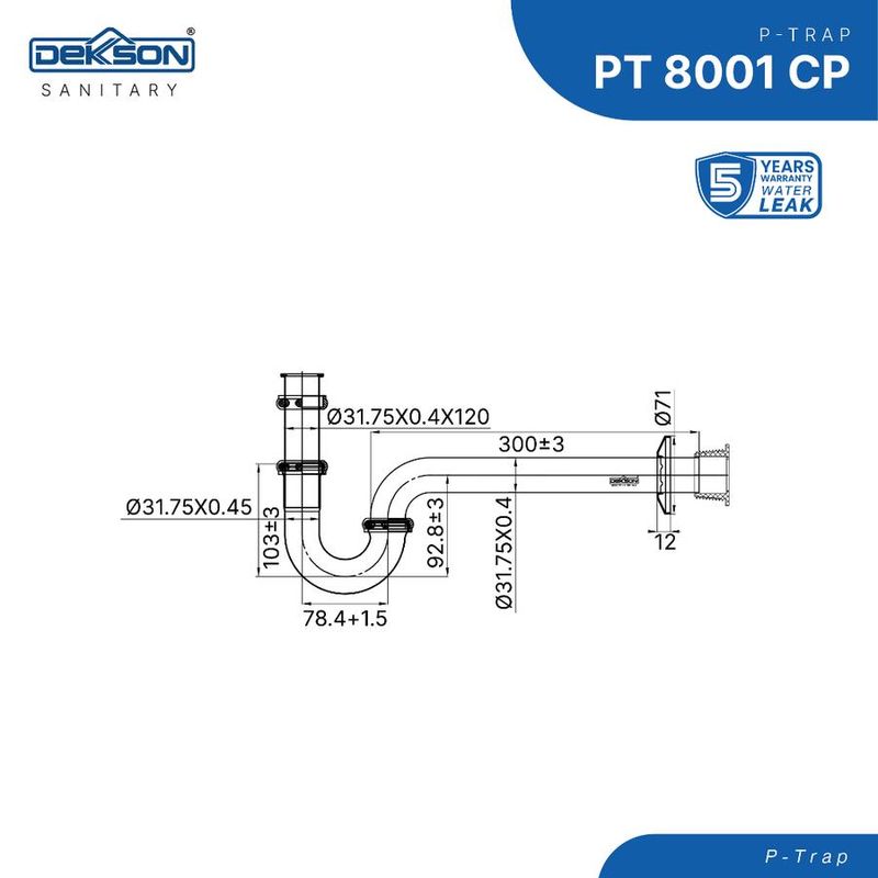 P-TRAP DEKKSON PT 8001 MB 3