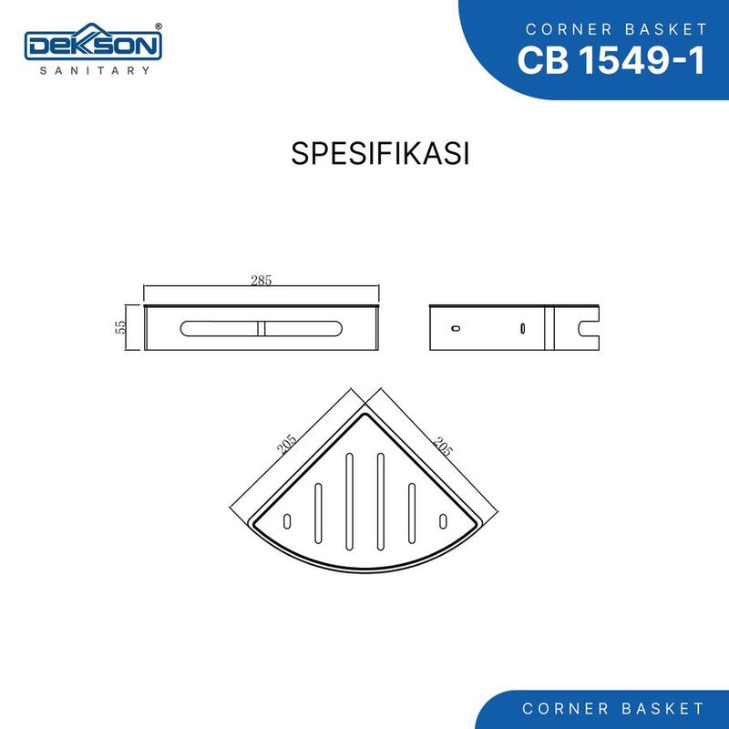 CORNER BASKET PLASTIC DEKKSON CB 1549-1 MB 4