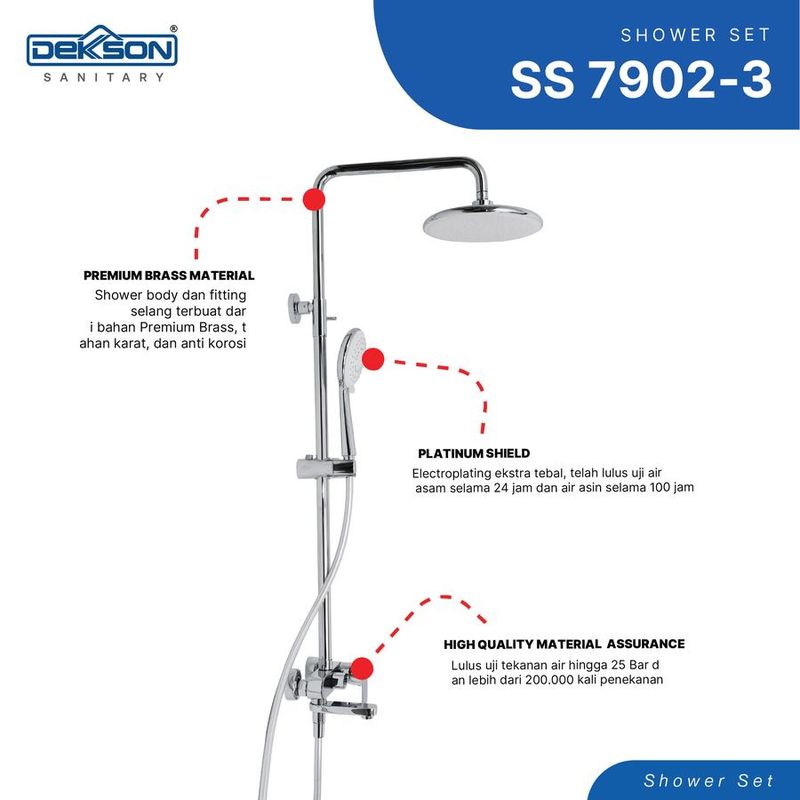SHOWER SET 3 FUNCTION DEKKSON SS 7902-3  MB 6