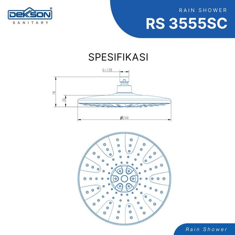 RAIN SHOWER DEKKSON RS 3555SC  CP 3