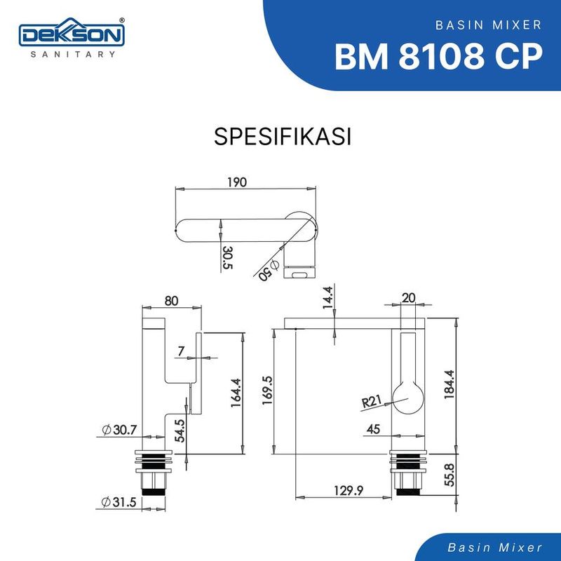 BASIN MIXER DEKKSON BM 8108 CP 4