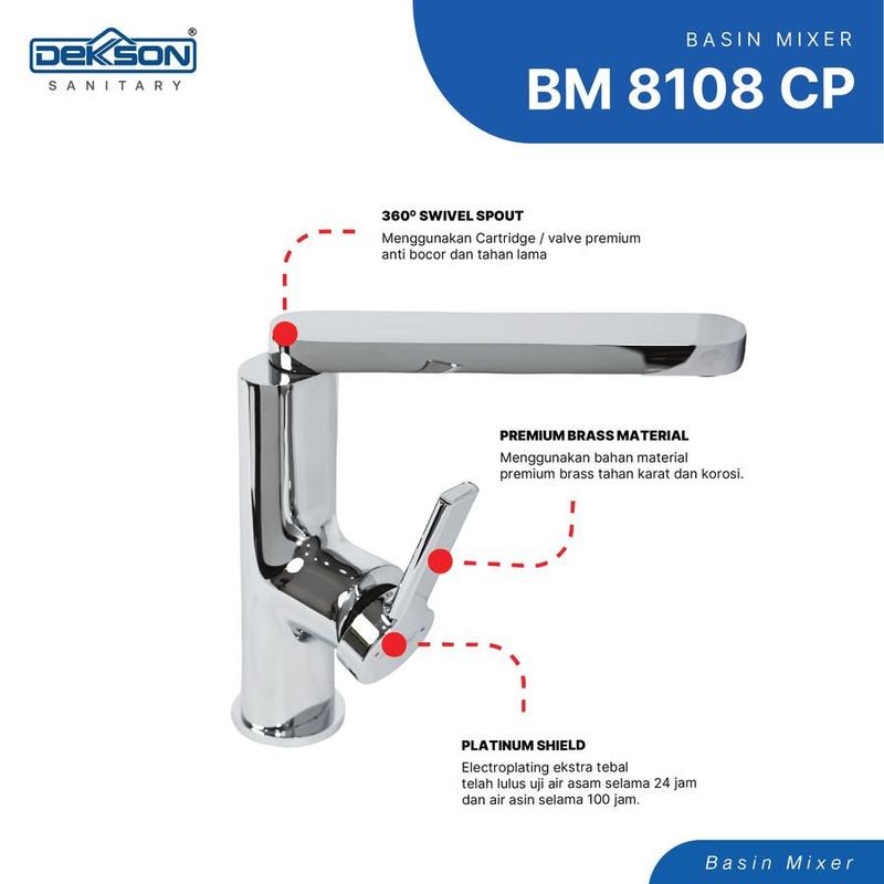 BASIN MIXER DEKKSON BM 8108 CP 5