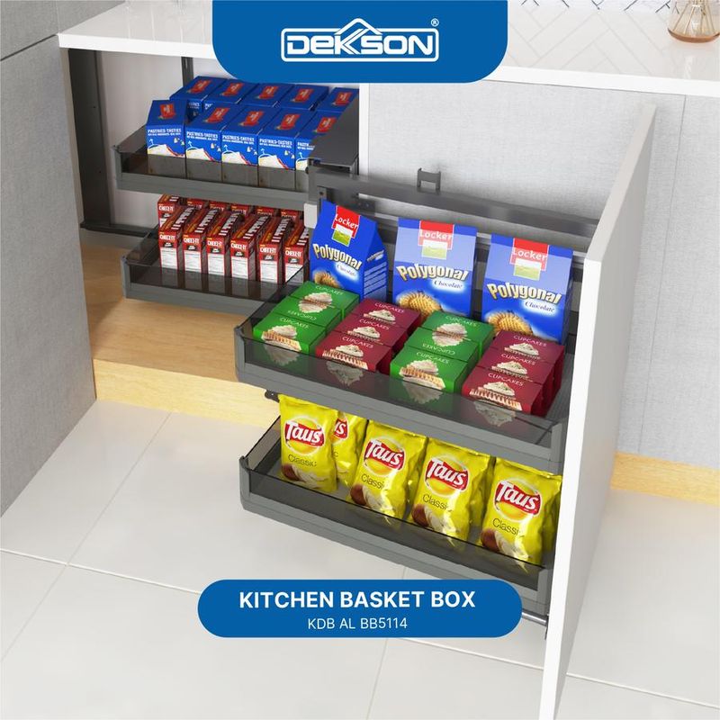 KITCHEN BASKET BOX DEKKSON KDB AL BB5114 900MM-1000MM GREY (2) 2