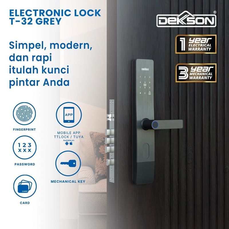 ELECTRONIC LOCK DEKKSON EL T32 GREY 2